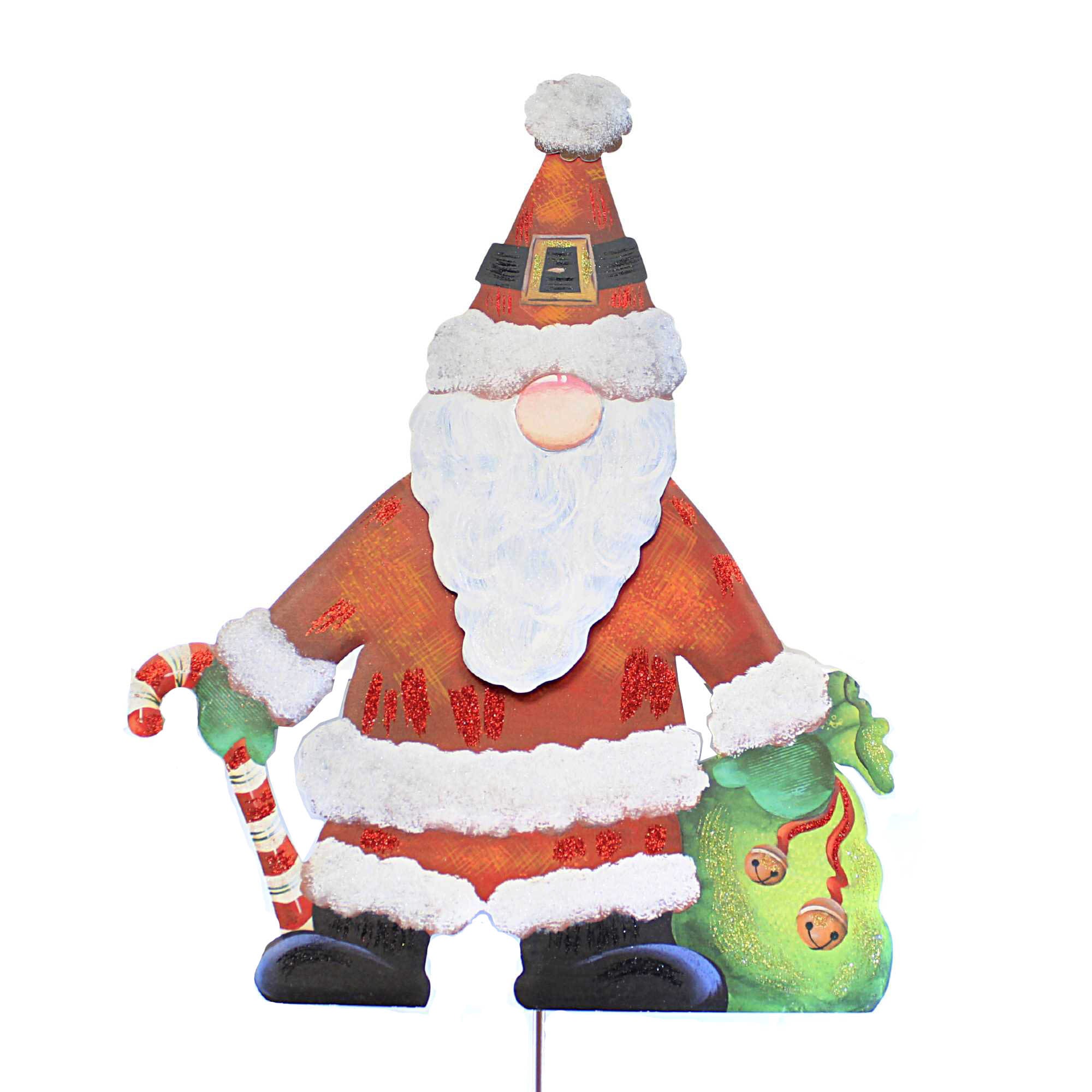 ⭐︎Noel⭐︎ Christmas Santa Gnome. Metal Candy Cane Gift Bag C22059