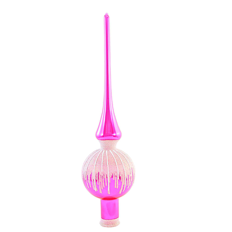 Santa Land Ice Crystals, Pink Glass Tree Topper Spring Valentine 23O2020 (58380)