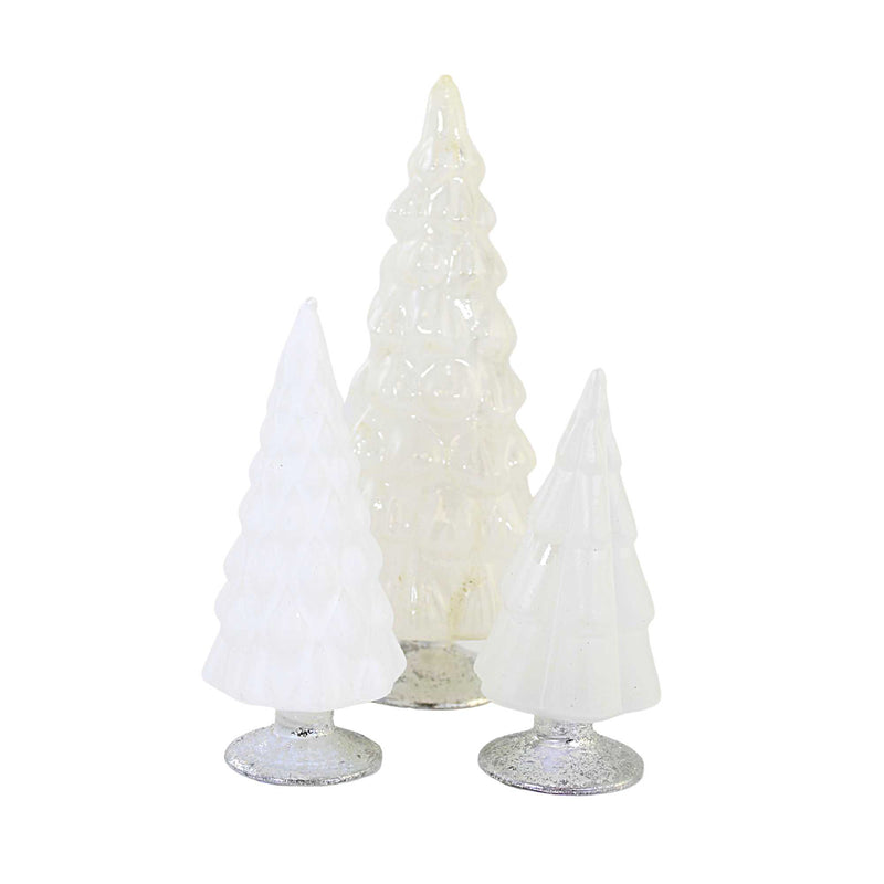 Christmas Small White Hue Trees Glass Wedding Decor Mantle Ms2105w (58387)