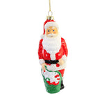 Holiday Ornament Santa W/ Toy Bag Blow Mold Christmas Tree Retro Vintage Go8880 (58401)