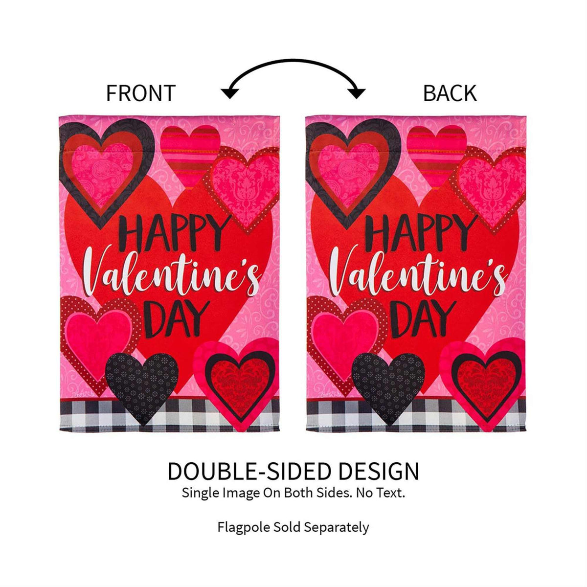 Evergreen Valentines Hearts Garden Flag - - SBKGifts.com