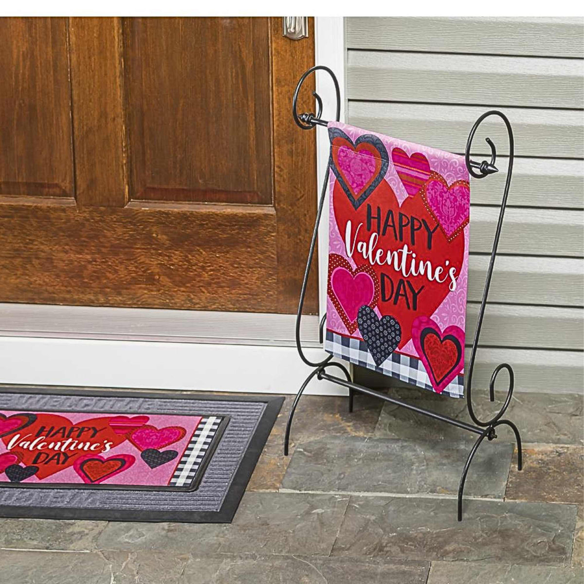 Evergreen Valentines Hearts Garden Flag - - SBKGifts.com