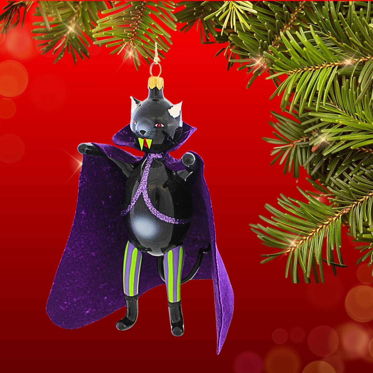 De Carlini Italian Ornaments Dracula Cat - - SBKGifts.com