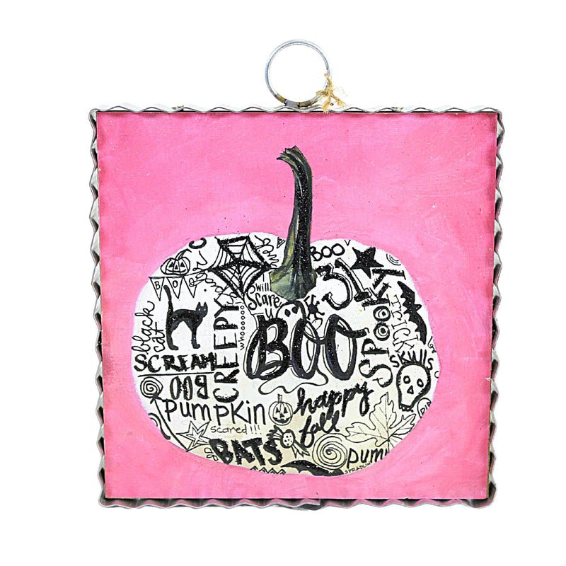 Halloween Pink Boo Pumpkin Mini Gallery Wood Roxanne Spradlin F22102 (58420)