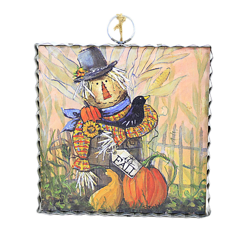 (58424) Fall Scarecrow In A Barrel Mini, 7.00 Inch, Gallery Roxanne Spradlin F22094