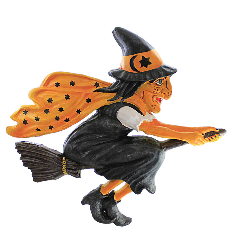 Halloween Witch Wall Decoration Paper Mache Vintage-Style Broom Pm223w (58430)