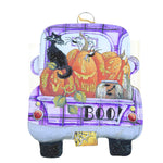 Halloween "Boo" Truck Charm Metal Black Cat Pumpkin F22001 (58432)
