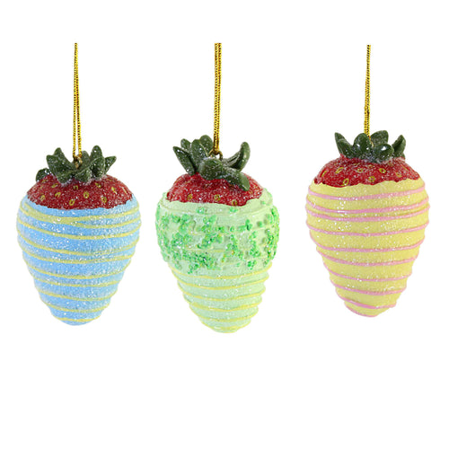 Holiday Ornament Strawberry Ornament Set - - SBKGifts.com