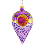 Sbk Gifts Holiday Purple Teardrop W/ Reflector Ornament Scrolling Glittered Sbk23m1002 (58487)