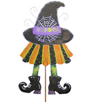 Halloween Witch Hat & Skirt Stake Metal Easel Back Or Wall F22077 (58506)