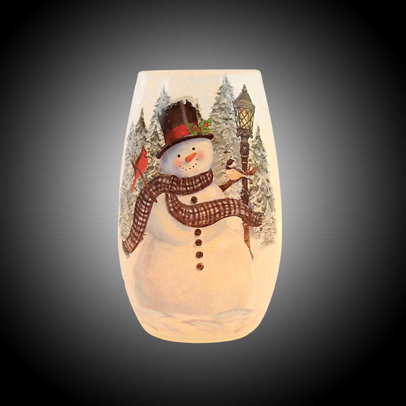 Stony Creek Snowman At Light Post Sm Vase - - SBKGifts.com