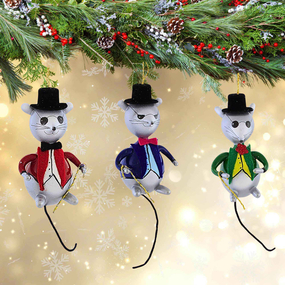 De Carlini Italian Ornaments Three Blind Mice Set / 3 - - SBKGifts.com