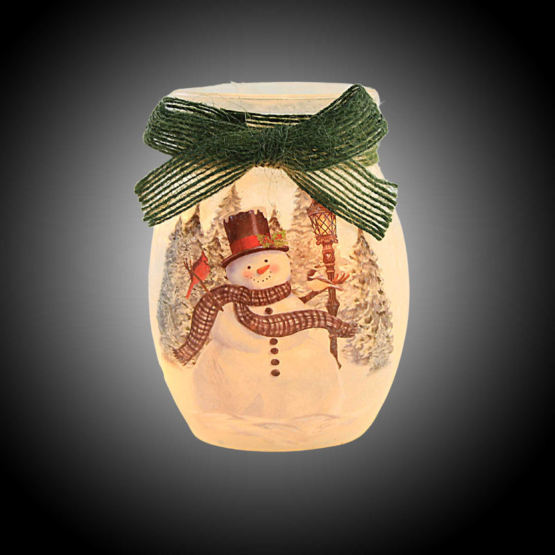 Stony Creek Snowman W/Lanp Post Sm Vase - - SBKGifts.com