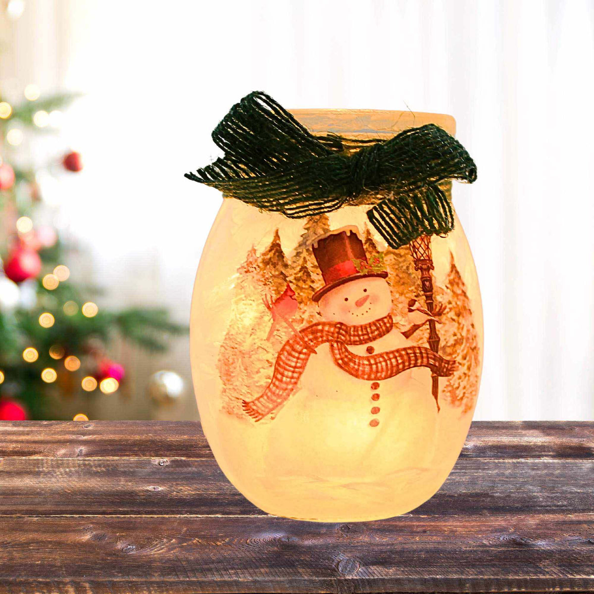 Stony Creek Snowman W/Lanp Post Sm Vase - - SBKGifts.com