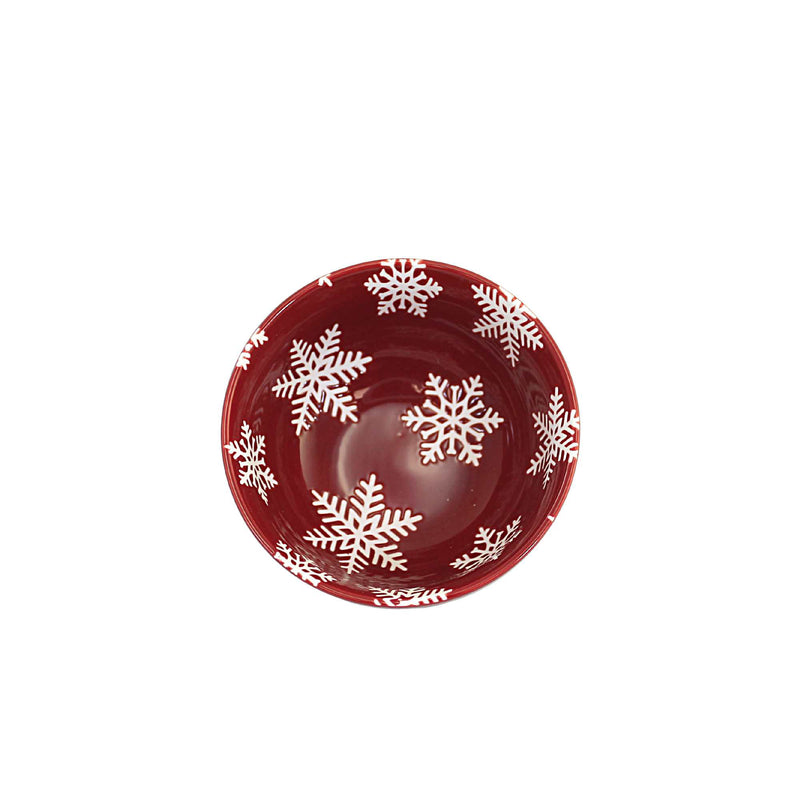 Tabletop Snowflake/Deer Bowl Set Stoneware Set Of Three Christmas Winter 107105 (58530)