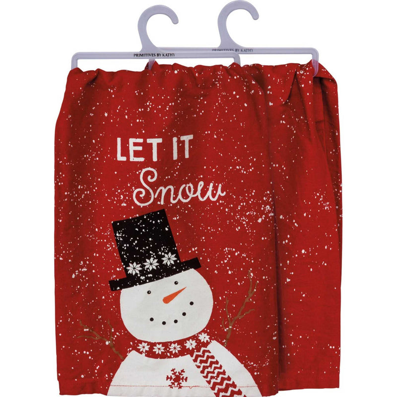 Decorative Towel Let It Snow Dish Towel Set/2 Cotton Snowman 103883 (58532)