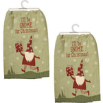 Decorative Towel I'll Be Gnome For Christmas Set Set/2  Snowflakes 108400 (58534)