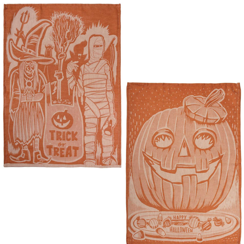 Decorative Towel Trick Or Treat Halloween Set/2 Jacquard Kitchen 108128-108129 (58544)