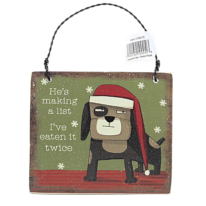 Holiday Ornament Sassy Dog Set - - SBKGifts.com