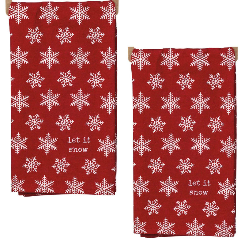Decorative Towel Let It Snow Set/2 Kitchen Cotton Snowflakes 107116. (58585)