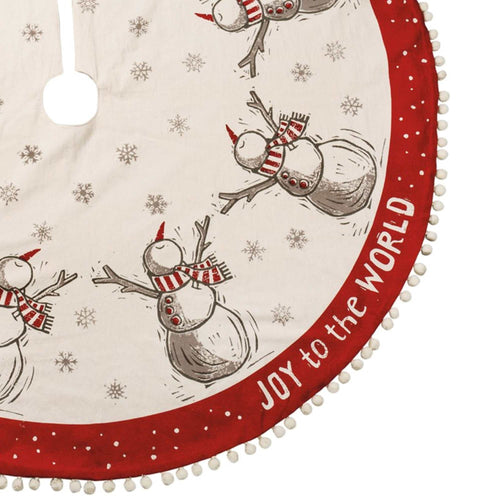 Christmas Joy Snowman Tree Skirt - - SBKGifts.com