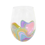 Tabletop Pink Groove Stemless Wine Glass - - SBKGifts.com