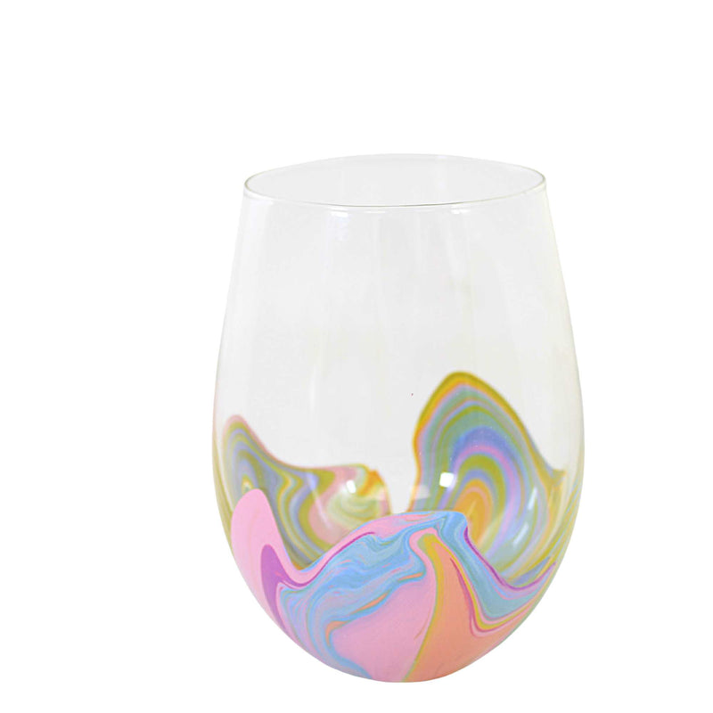 Tabletop Blue Groove Stemless Wine Glass - - SBKGifts.com