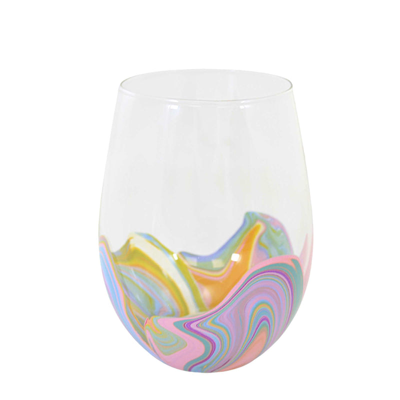 Tabletop Blue Groove Stemless Wine Glass - - SBKGifts.com