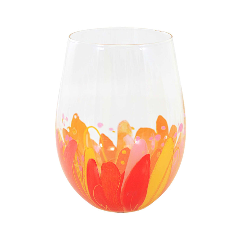 (58614) Orange Garden Stemless Wine Gl
