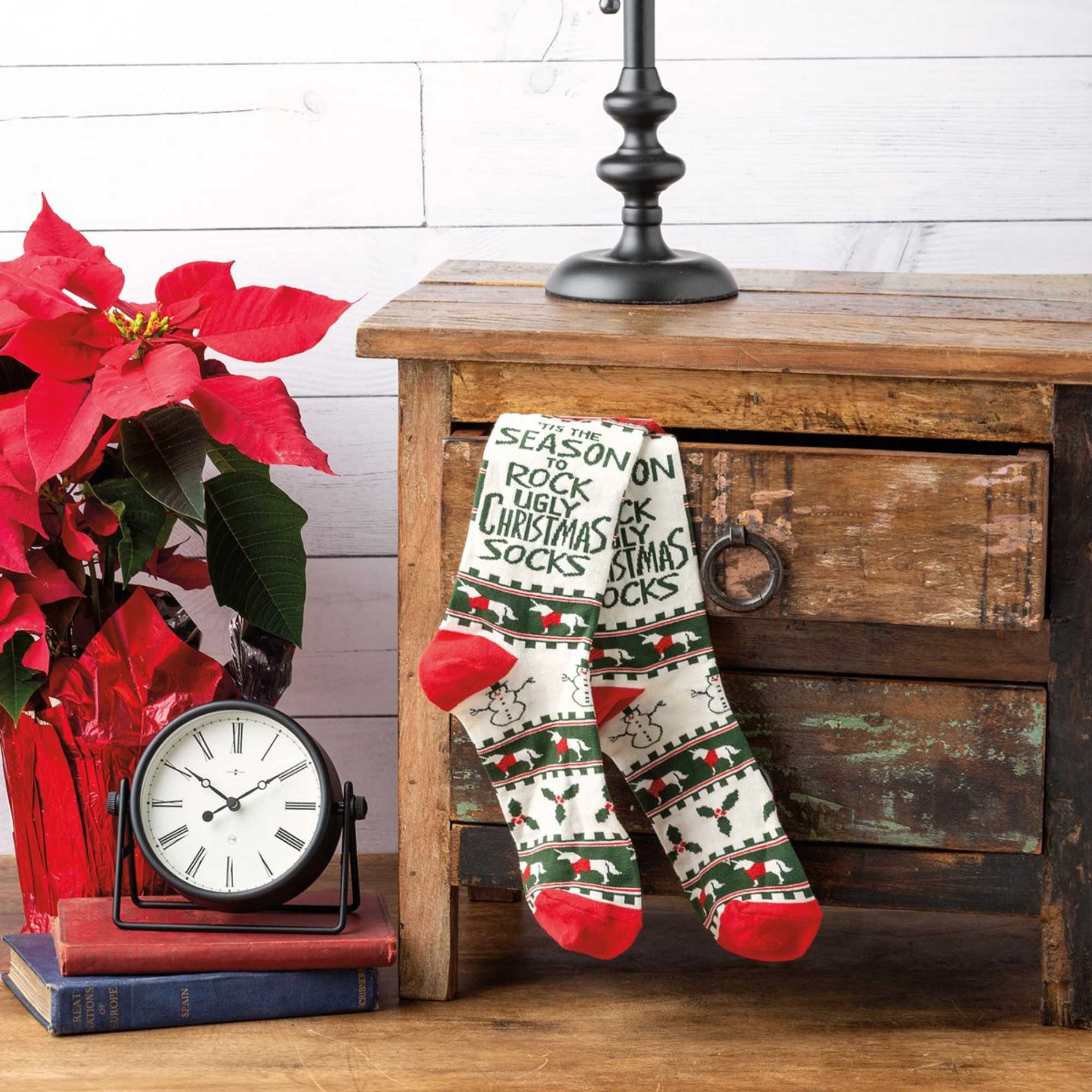 Novelty Socks Rock The Ugly Socks Cotton Christmas Snowmen Holly