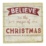 Tabletop Believe Coaster Set Stone Christmas Snowman 35940 (58667)