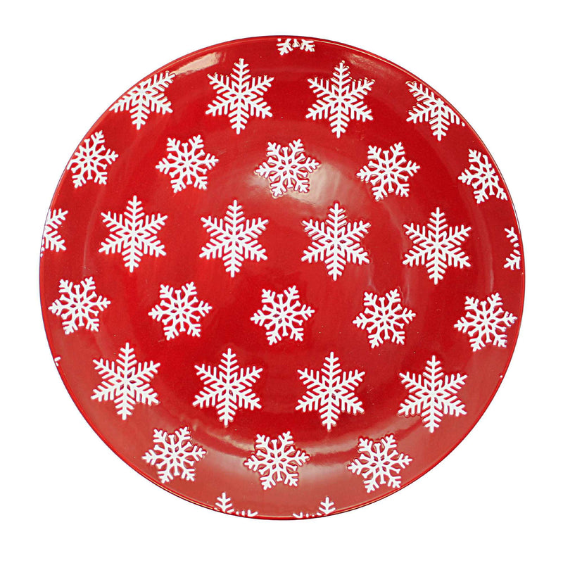 Tabletop Snowflake Dinner Plate Stoneware Christmas Winter 107108 (58678)