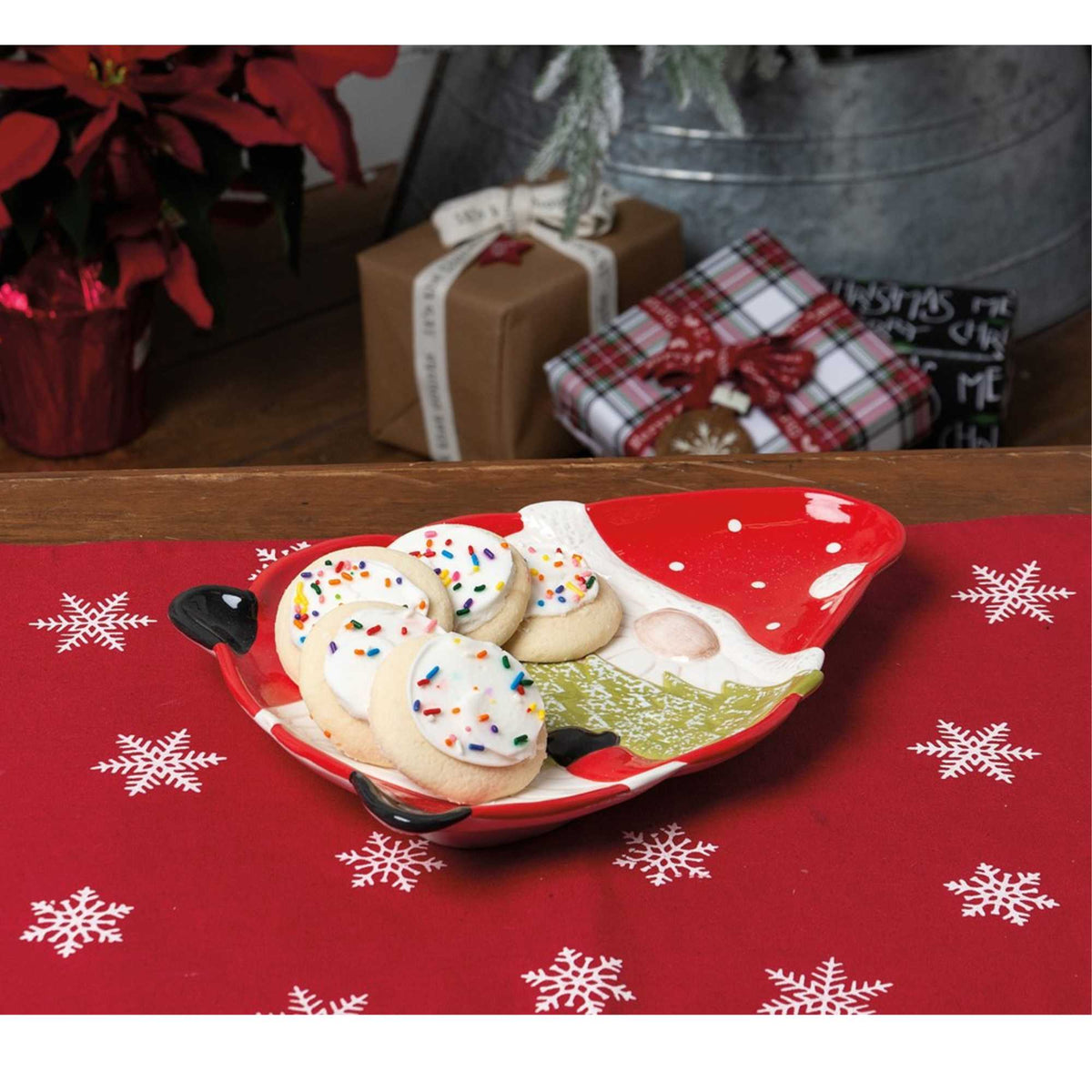 Tabletop Santa Gnome Platter - - SBKGifts.com