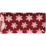 Tabletop Snowflake Rectangle Platter Stoneware Christmas Celebrate 107112 (58703)