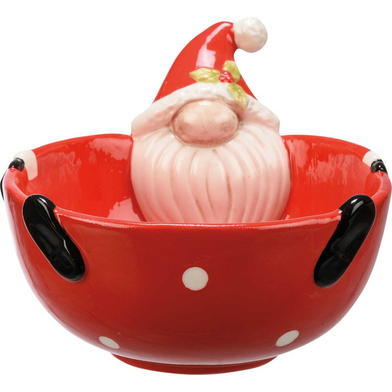 Tabletop Santa Gnome Bowl Ceramic Christmas 112749 (58705)