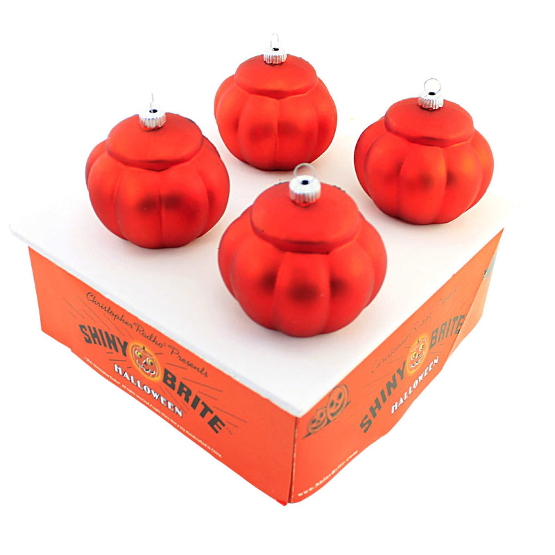 Shiny Brite Grinning Pumpkin Set / 4 - - SBKGifts.com
