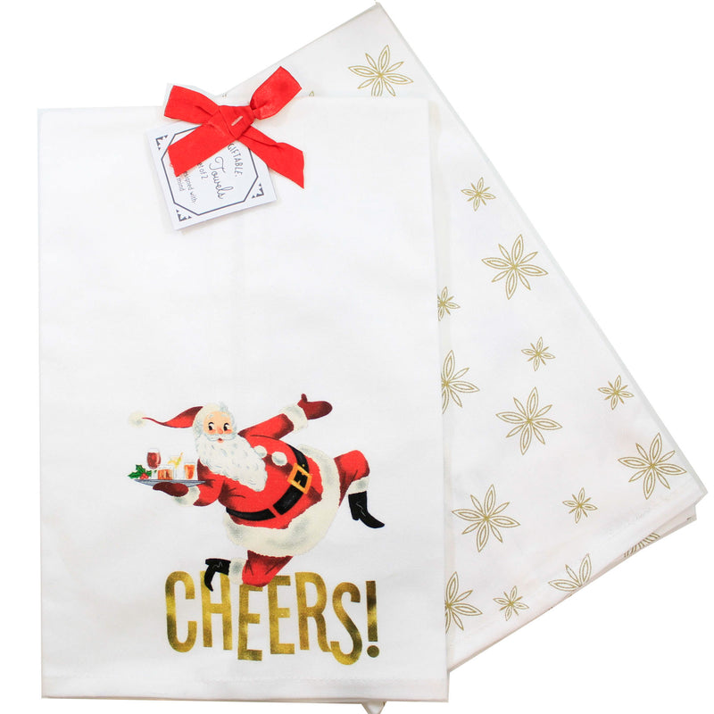 Decorative Towel Cheers Santa Fabric Kitchen 100% Cotton Beverage Mx185403c (58752)
