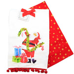 Decorative Towel Glam Santa With Ornaments Kitchen 100% Cotton Clean Up Mx185402o (58754)