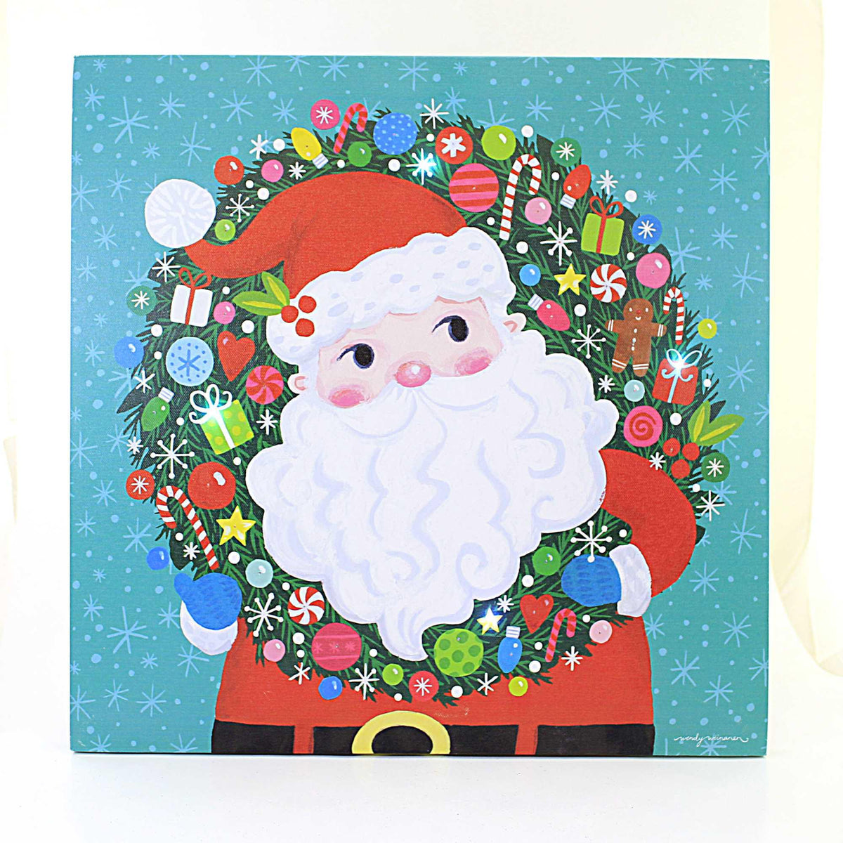 58783 Santa Canvas Lighted Wall Decor MX185096