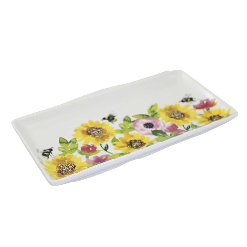 Tabletop Sunflowers & Bees Platter - - SBKGifts.com