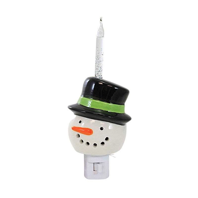 Christmas Snowman Bubble Night Light Ceramic Top Hat Electric Plug-In Xnlt76972 (58878)