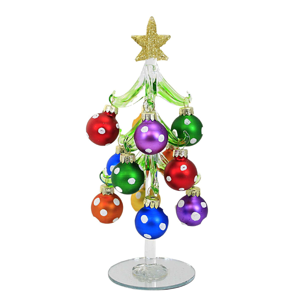 (58889) Glass Tree/ Multi Colored Balls