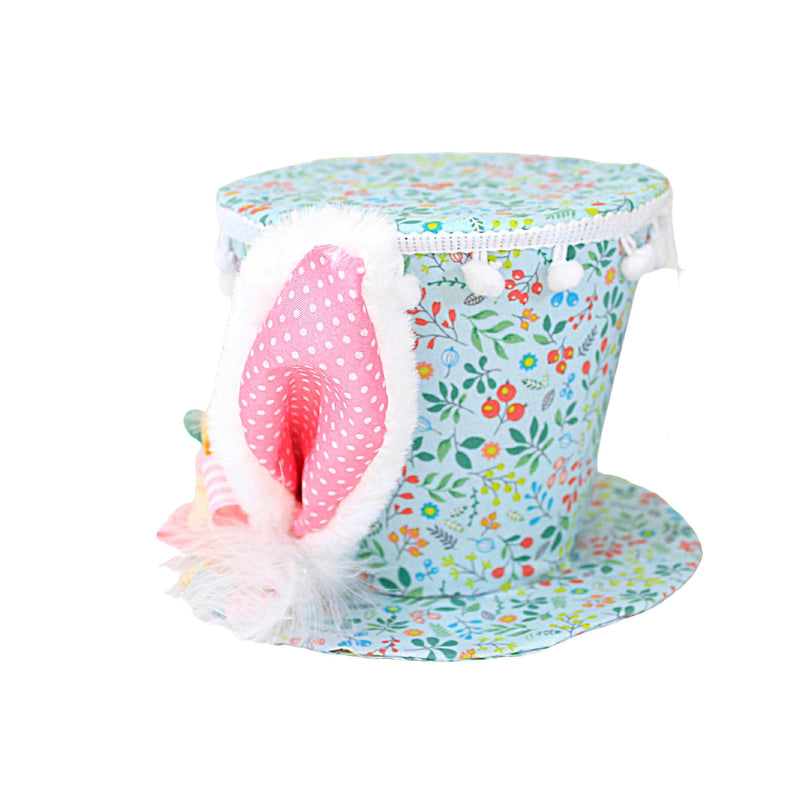Easter Blue Print Hat With Bunny Ears - - SBKGifts.com