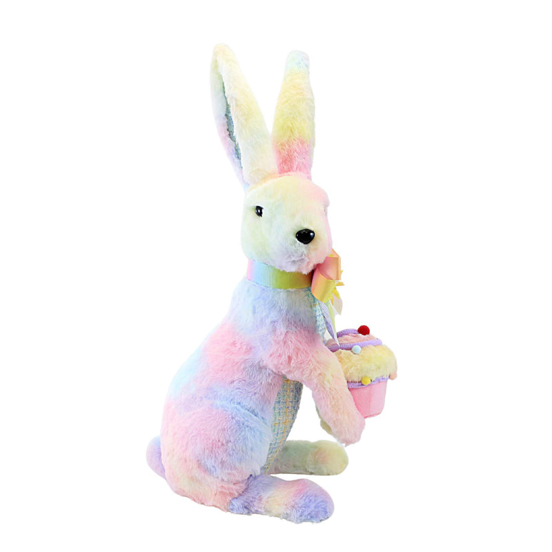 Easter Pastel Bunny With Cupcake Polyester Fabric Rabbit Tie-Dyed 0808747 (58900)