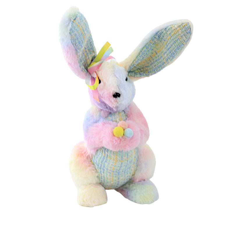 Easter Pastel Bunny With Eggs Polyester Fabric Tie-Dyed Rabbit 0808748 (58902)
