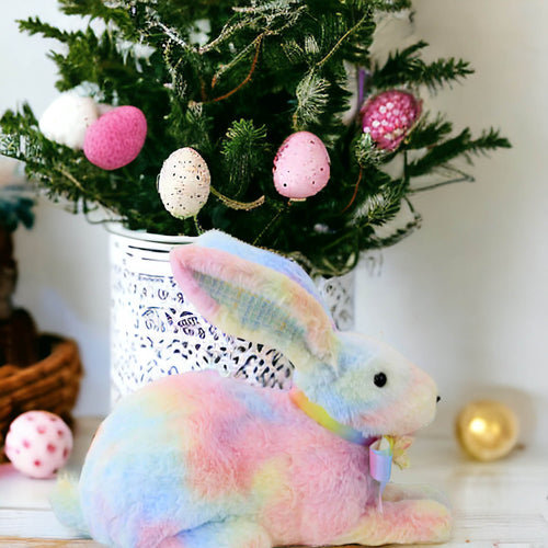 Easter Rainbow Bunny Laying Down - - SBKGifts.com