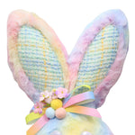 Easter Hanging Bunny Head With Bow Polyresin Rabbit Tie-Dyed Fabric 0808757 (58904)