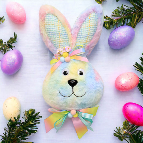 Easter Hanging Bunny Head With Bow - - SBKGifts.com