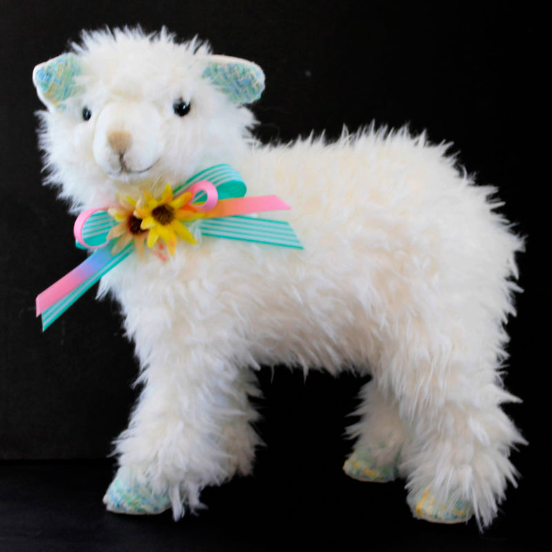 Easter Baby Lamb W/ Pastel Bow Polyester Yellow Daisy Ribbon 0808750 (58905)
