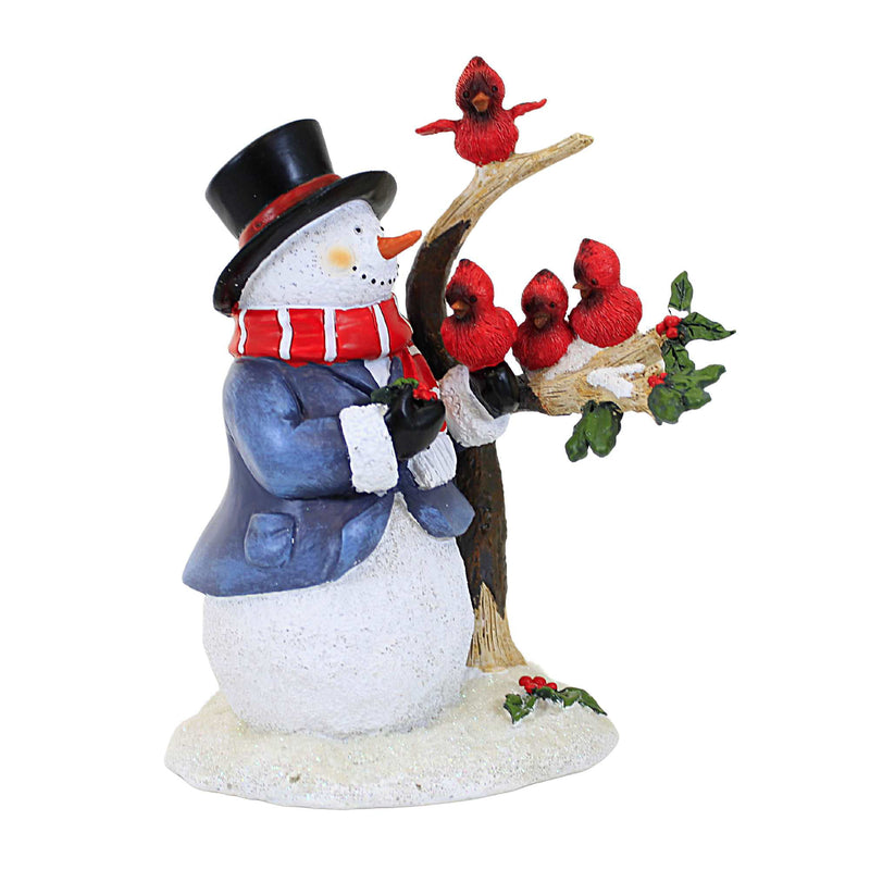 Christmas Snowman With Cardinals. - - SBKGifts.com